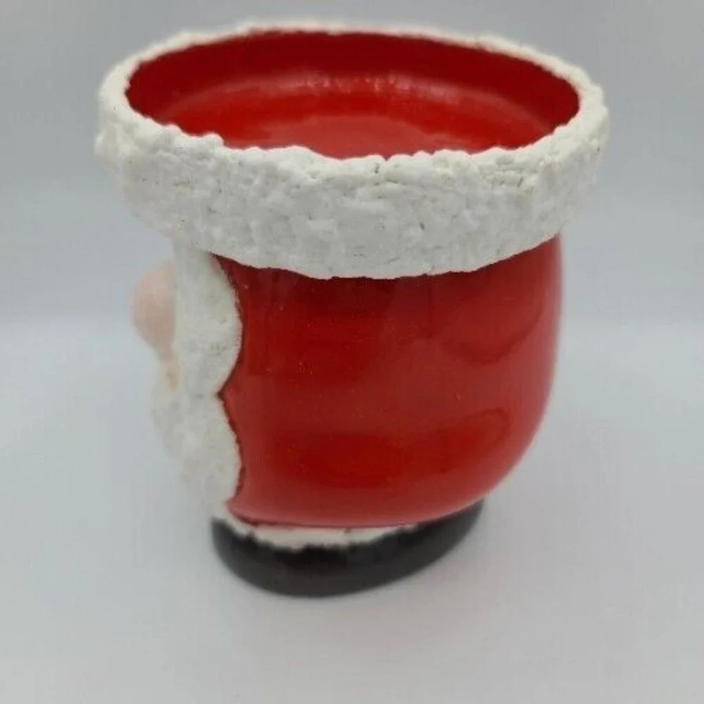 Ceramic Santa Pillar Candle Holder Christmas Figurine